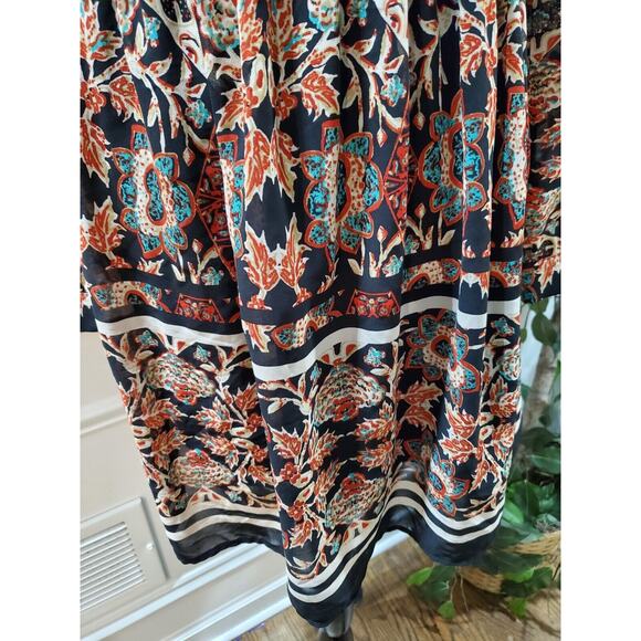 Forever21 Women Multicolor Rayon Round Neck Long Sleeve Knee Length Dress Size S - Picture 4 of 11